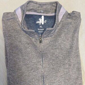 Johnnie-O Men's XL Reflex Fleece 1/4 Quarter Zip Pullover - Seal Gray